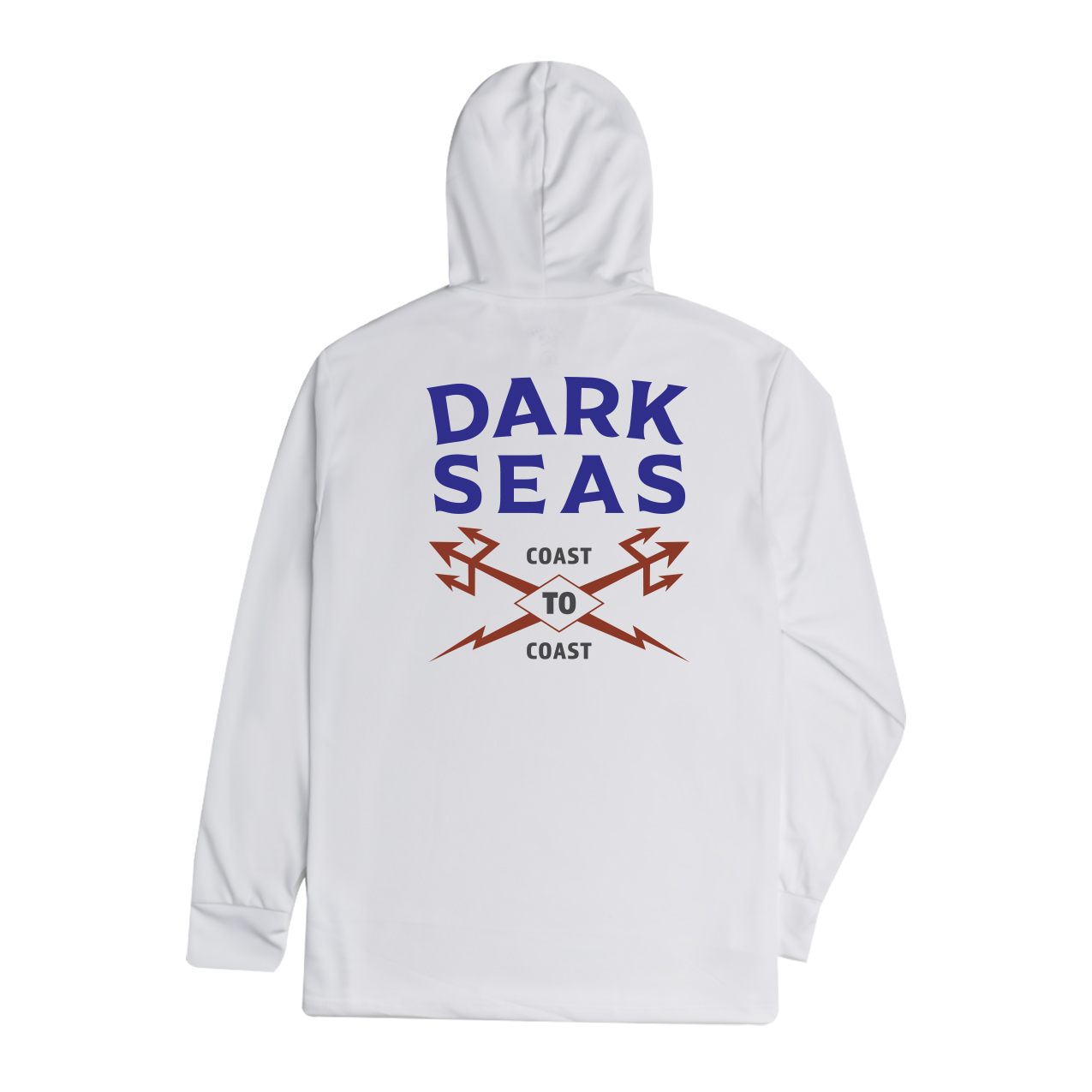 DARK SEAS BOUNDARY LINE BOUNDARY LINE UV HOOD L/S TEE WHITE