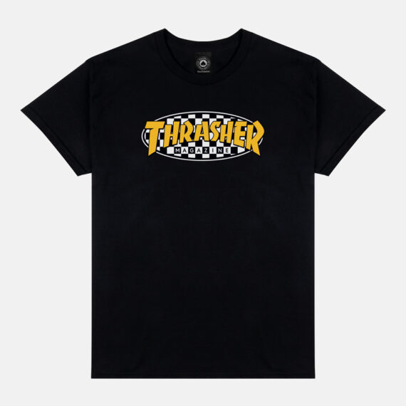 THRASHER CHECKERED OVAL T-SHIRT BLACK