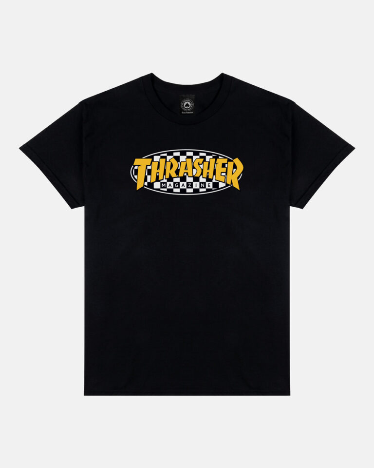 THRASHER CHECKERED OVAL T-SHIRT BLACK