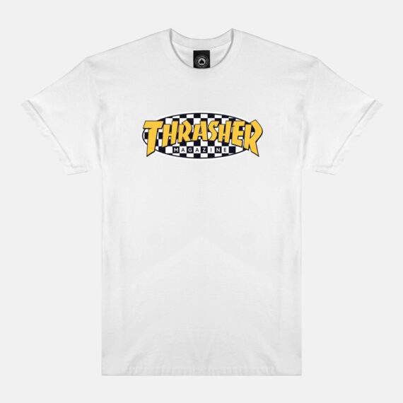 THRASHER CHECKERED OVAL T-SHIRT WHITE
