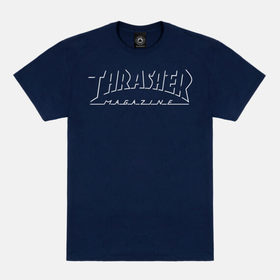 THRASHER SHADOW MAG LOGO T-SHIRT NAVY