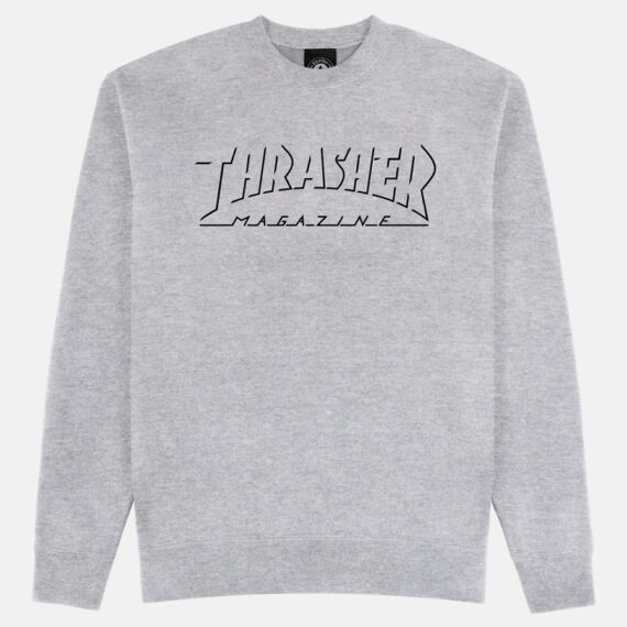 THRASHER SHADOW MAG LOGO CREWNECK SPORT GREY