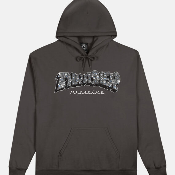 THRASHER DISCO BY SPANKY HOODIE CHARCOAL