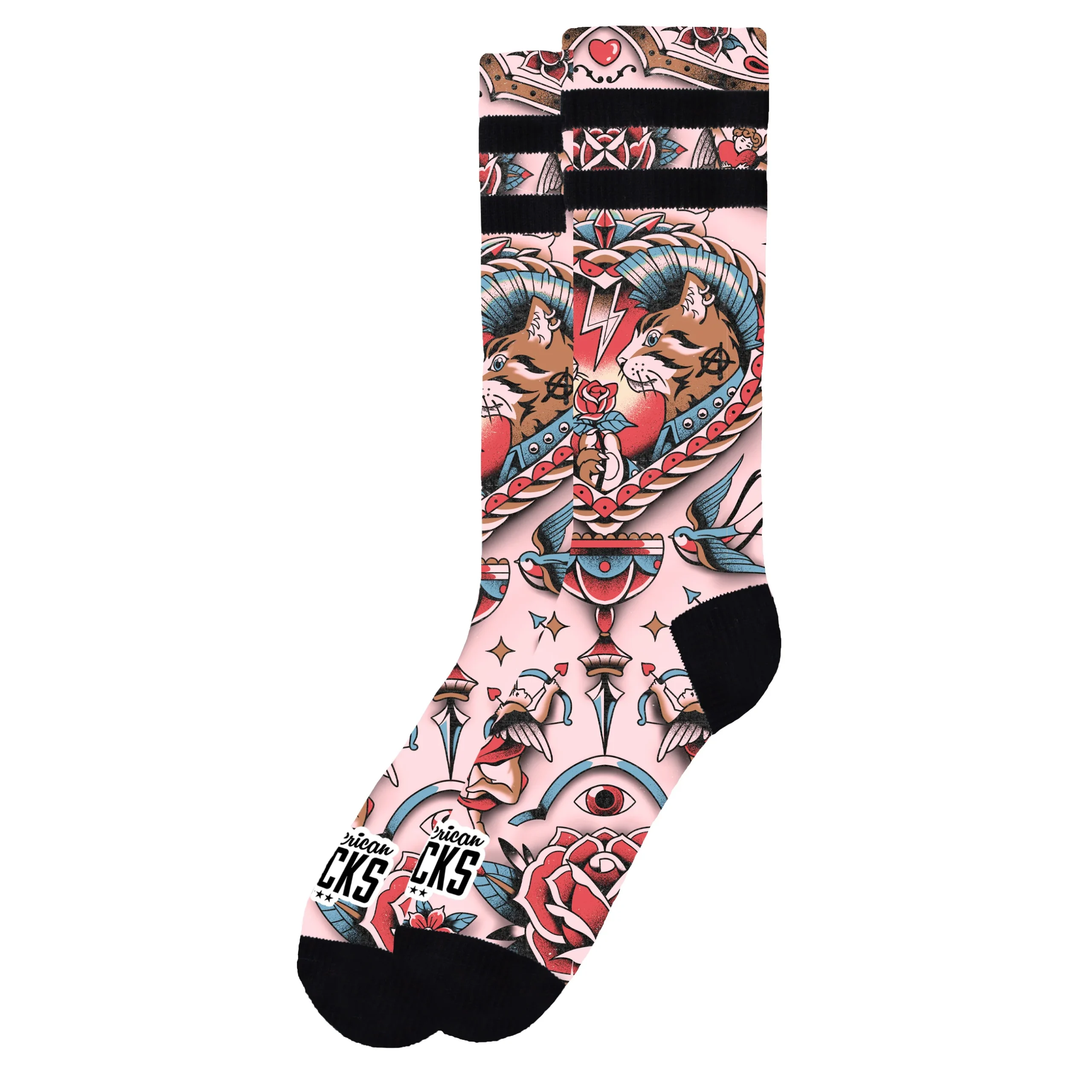 AMERICAN SOCKS FELINE HEARTS MID HIGH - Image 2