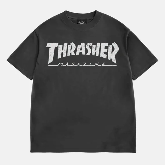 THRASHER MAG LOGO VINTAGE T-SHIRT BLACK
