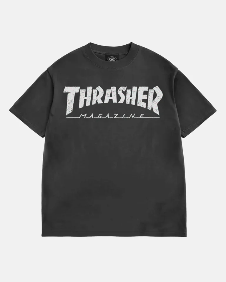 THRASHER MAG LOGO VINTAGE T-SHIRT BLACK