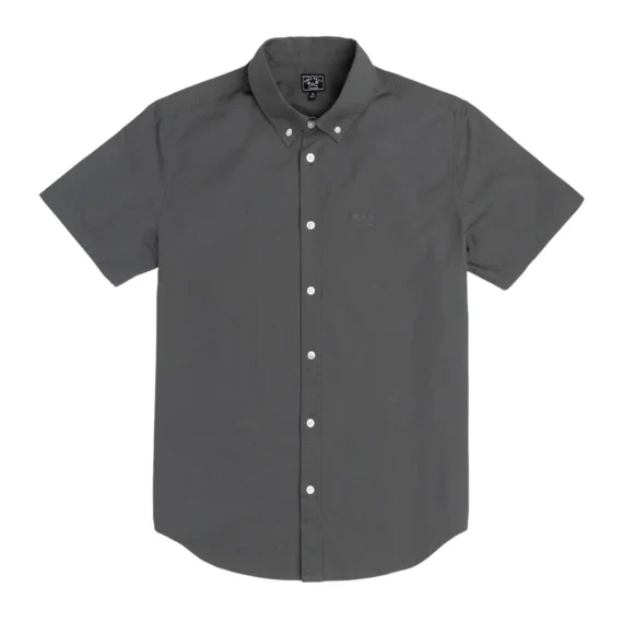 DARK SEAS GO-TO WOVEN S/S BLOUSE CHARCOAL