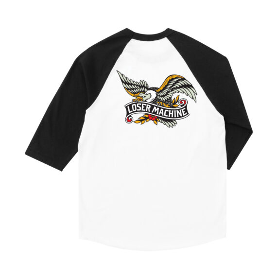 LOSER MACHINE GLORY BOUND RAGLAN T-SHIRT HEATHER GREY/BLK