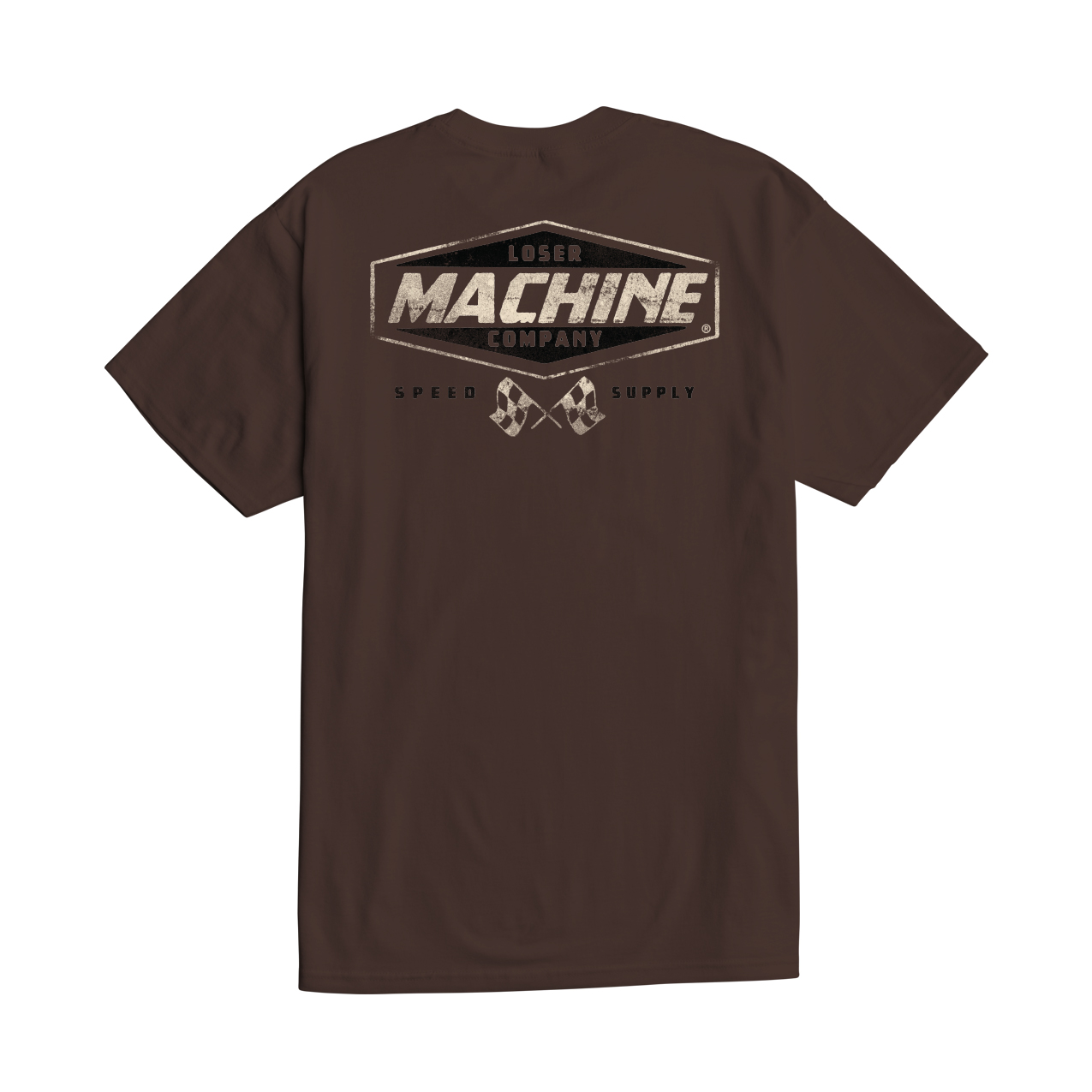 LOSER MACHINE GRAVEL ROAD STOCK TEE JAVA BROWN
