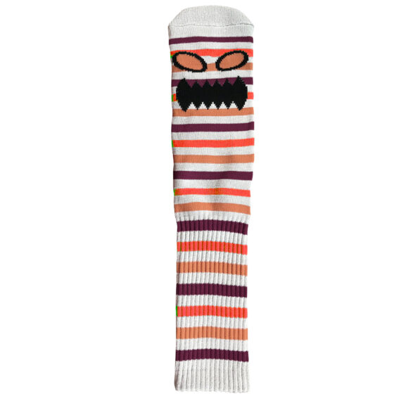 TOY MACHINE MONSTER FACE MINI STRIPES SOCK ORANGE