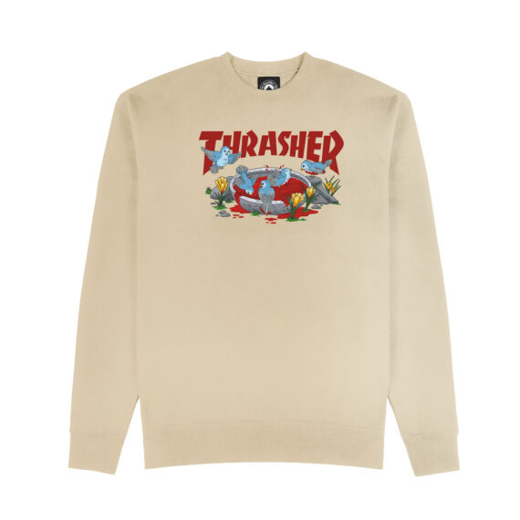 THRASHER BLOOD BATH CREWNECK SAND