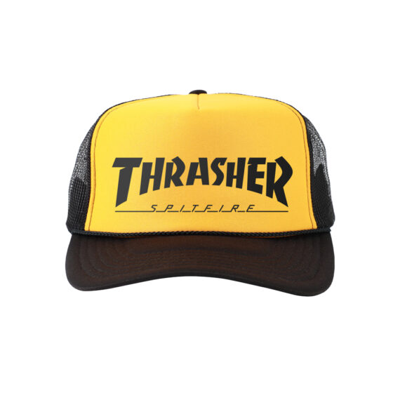 THRASHER X SPITFIRE TRUCKER HAT BLACK/GOLD/BLACK OS