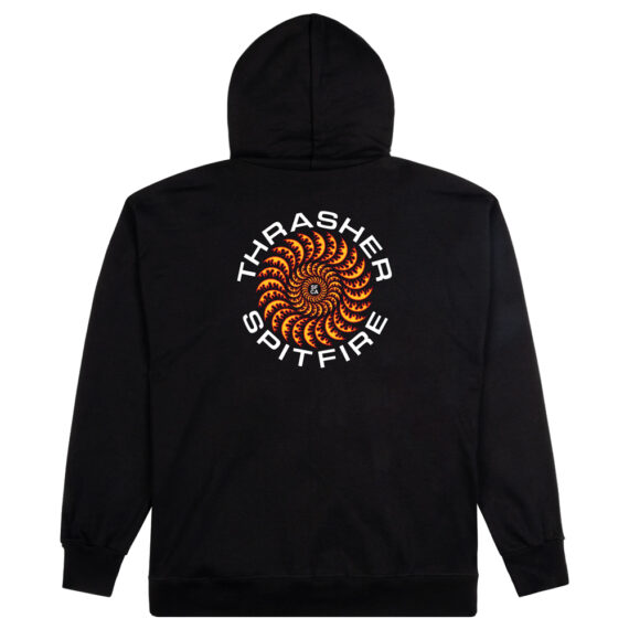 THRASHER X SPITFIRE CLASSIC SWIRL HOODIE BLACK