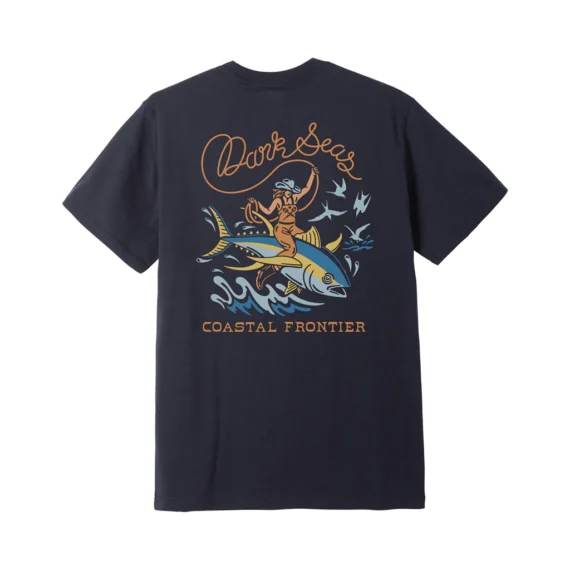 DARK SEAS RIDE 'EM WET TEE HEATHER NAVY