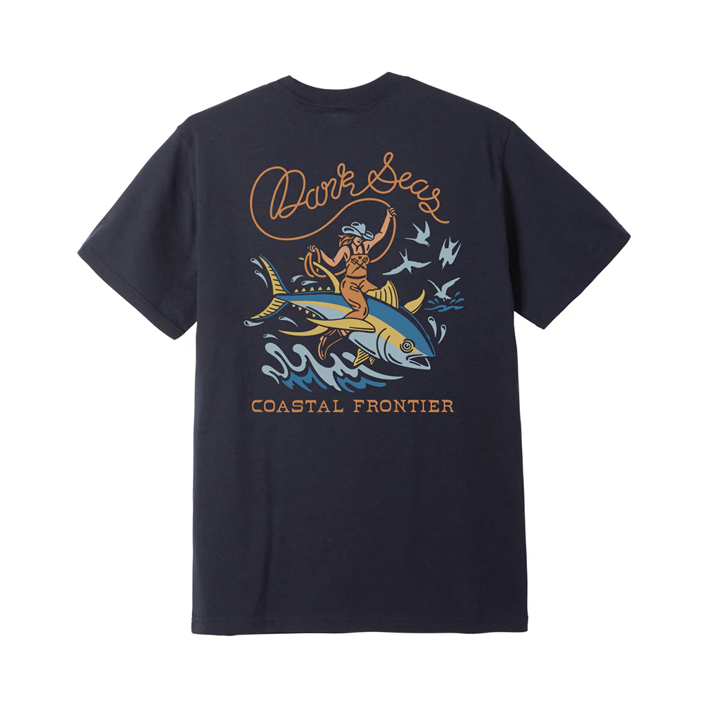 DARK SEAS RIDE 'EM WET TEE HEATHER NAVY