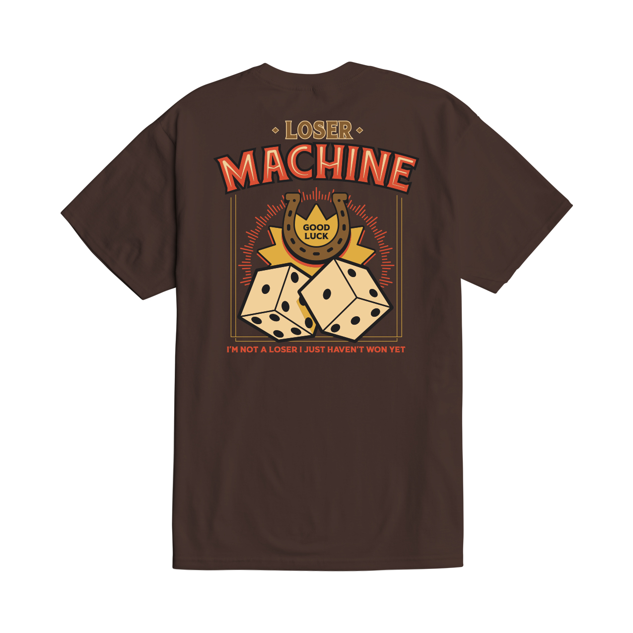 LOSER MACHINE GAMBLING HOUSE TEE JAVA BROWN