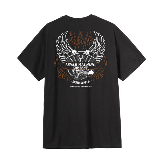 LOSER MACHINE FLY WHEEL PKT TEE BLACK