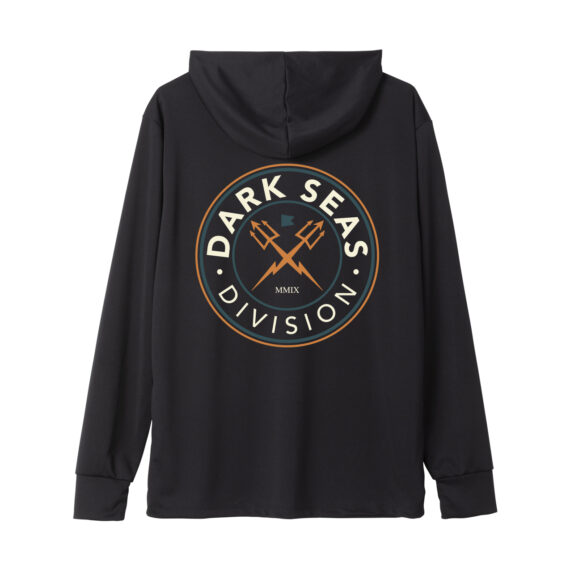 DARK SEAS NAVIGATOR UV HOODED LS TEE BLACK