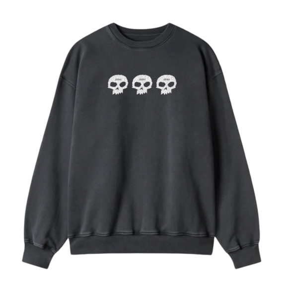 ZERO 3 SKULL CREW VINTAGE BLACK