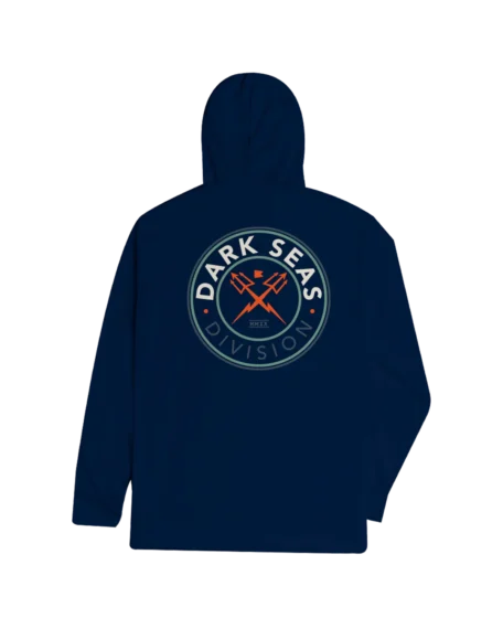 DARK SEAS NAVIGATOR UV HOODED L/S TEE NAVY