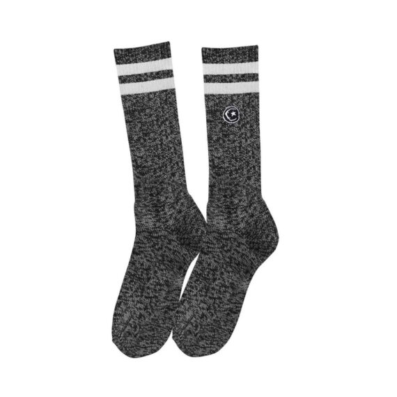 FOUNDATION STRIPED STAR & MOON SOCK GREY OS