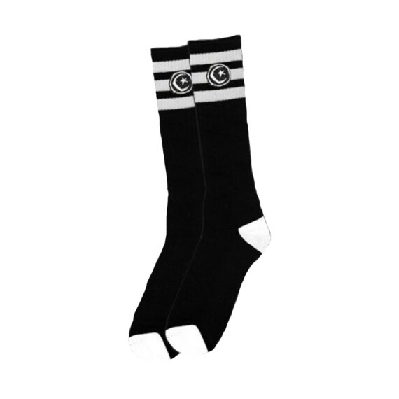 FOUNDATION 3 STRIPE TALL SOCK BLACK OS