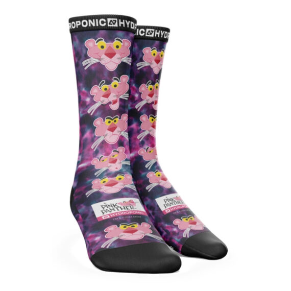 HYDROPONIC PINK PANTHER HEADS SOCK TIE DYE