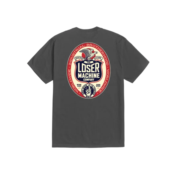 LOSER MACHINE WORK HARD S/S TEE VINTAGE BLACK