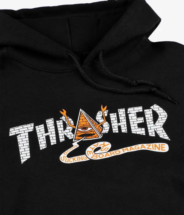 THRASHER X TOY MACHINE PYRAMID HOODIE BLACK - Image 2