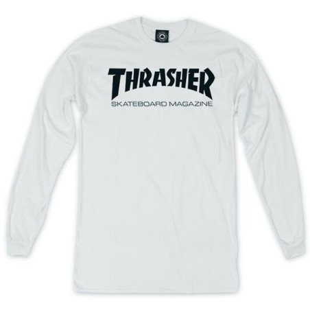 THRASHER SKATE MAG L/S TEE WHITE