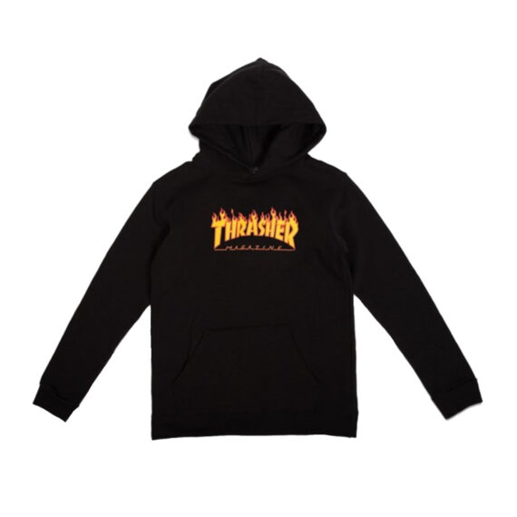THRASHER FLAME YOUTH HOODIE BLACK