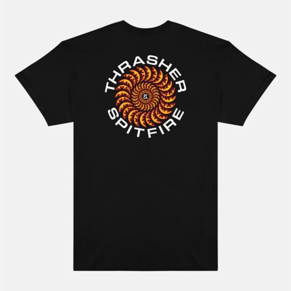THRASHER X SPITFIRE CLASSIC SWIRL S/S TEE BLACK