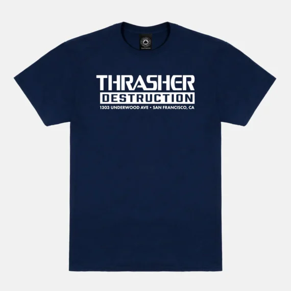 THRASHER DESTRUCTION S/S TEE NAVY
