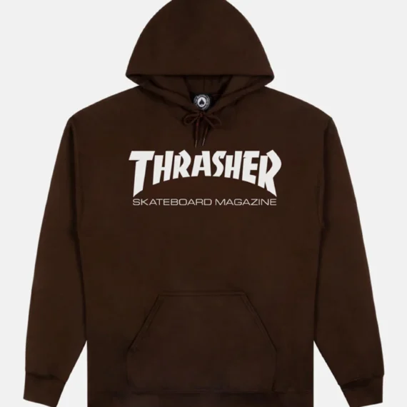 THRASHER SKATE MAG HOODIE DARK CHOCOLATE/WHITE