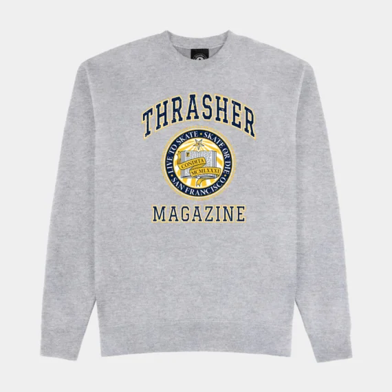 THRASHER DROPOUT CREW ASH GREY