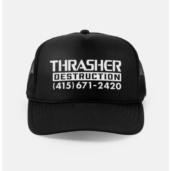 THRASHER DESTRUCTION TRUCKER CAP BLACK OS