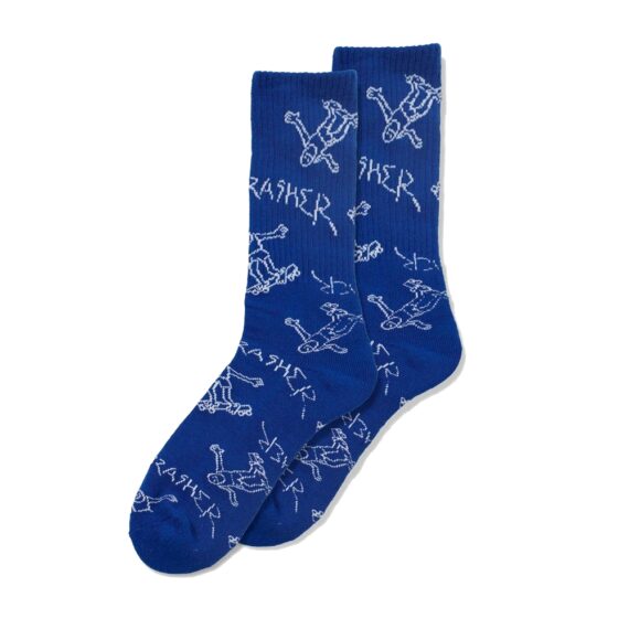 THRASHER GONZ LOGO CREW SOCK BLUE/WHITE OS