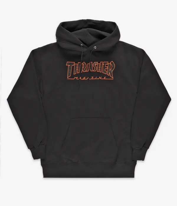 THRASHER OUTLINED HOODIE BLACK/ORANGE