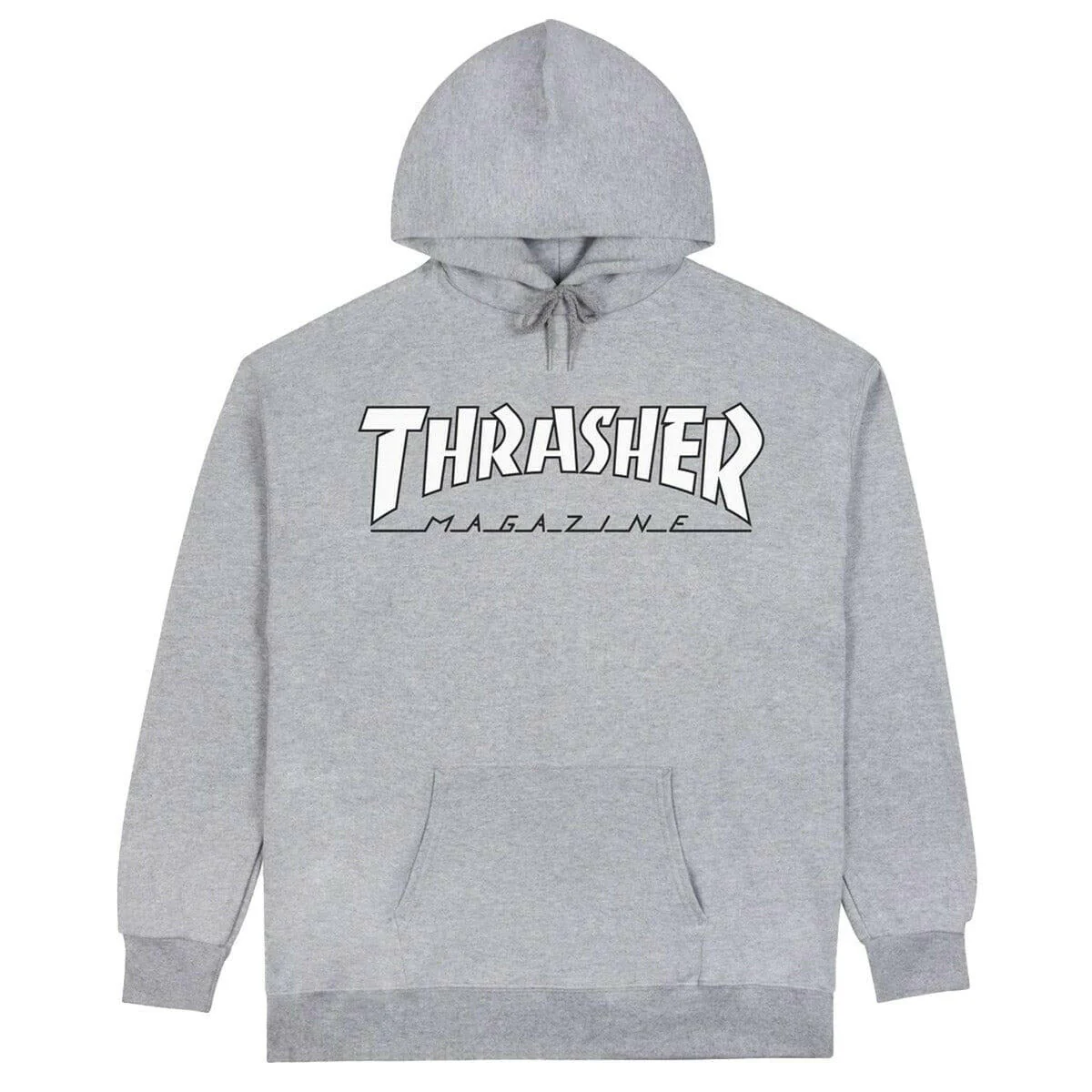 THRASHER OUTLINED HOODIE GREY/WHITE