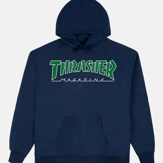 THRASHER OUTLINED HOODIE NAVY/GREEN