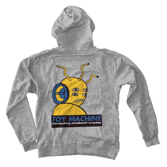 TOY MACHINE TRANSMISSIONATOR ZIP-UP HOODIE GREY
