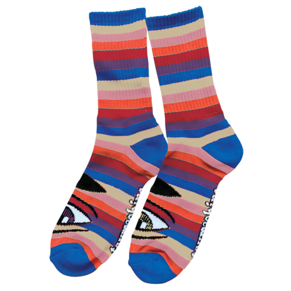 TOY MACHINE SECT EYE RAINBOW SOCK BLUE OS