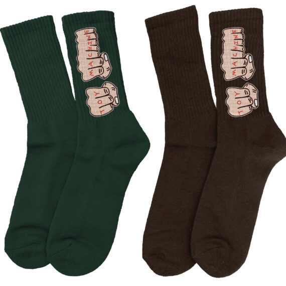 TOY MACHINE FISTS SOCK BROWN OS