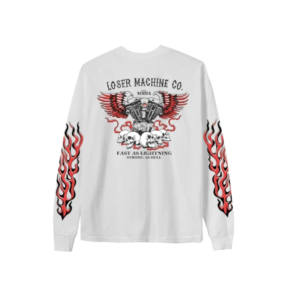 LOSER MACHINE NO EASY WAY OUT L/S TEE WHITE