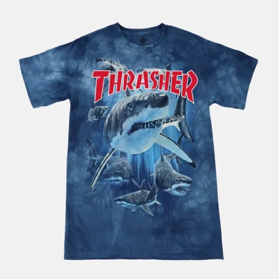 THRASHER SHARK S/S TEE BLUE