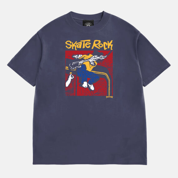 THRASHER SKATE ROCK VOL II VINTAGE S/S TEE NAVY