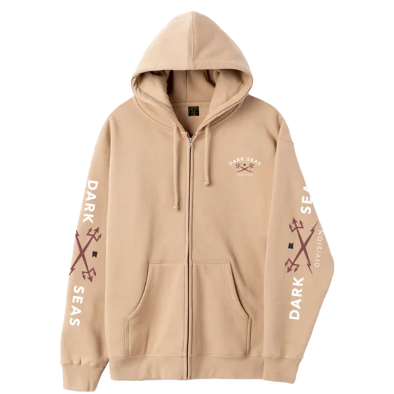 DARK SEAS HEADMASTER V3 ZIP UP HOODIE SANDSTONE